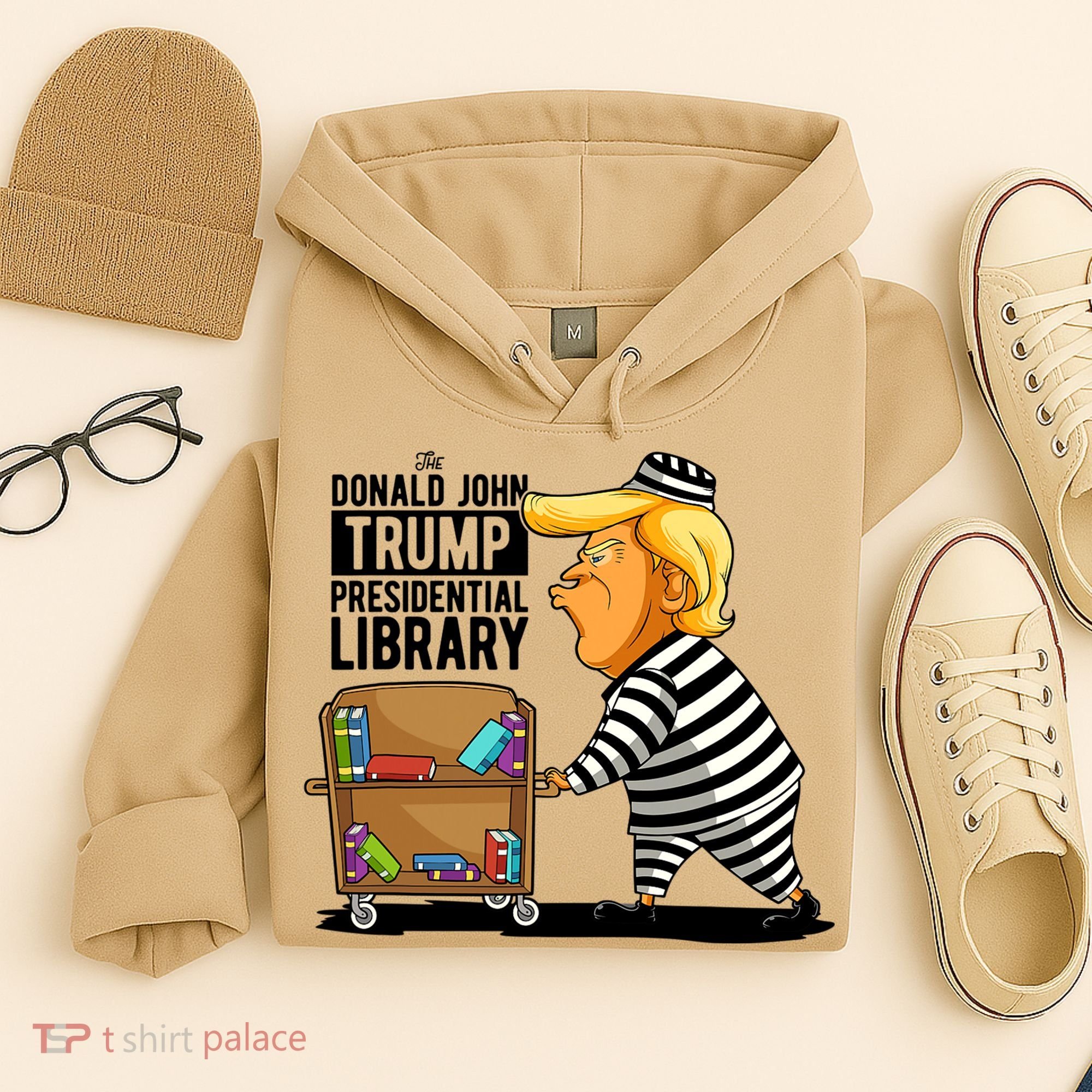 Prison Trump Presidential Library Funny Anti Trump Hoodie