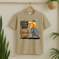 Prison Trump Presidential Library Funny Anti Trump T-Shirt thumb 2