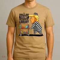 Prison Trump Presidential Library Funny Anti Trump T-Shirt thumb 3