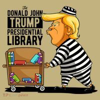 Prison Trump Presidential Library Funny Anti Trump T-Shirt thumb 7