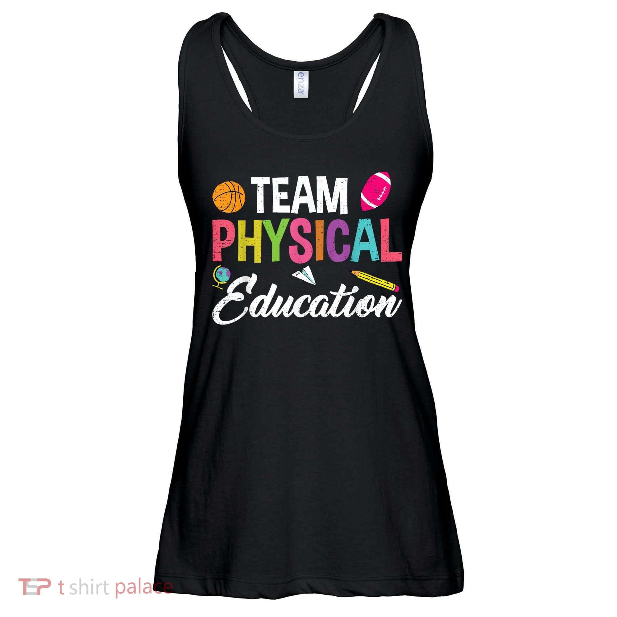 P.E. Team Physical Education School Fitness PE Teacher Ladies Essential Flowy Tank