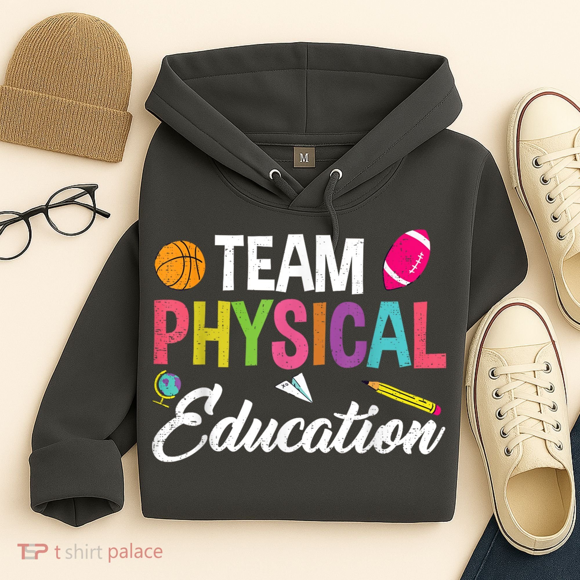 P.E. Team Physical Education School Fitness PE Teacher Hoodie