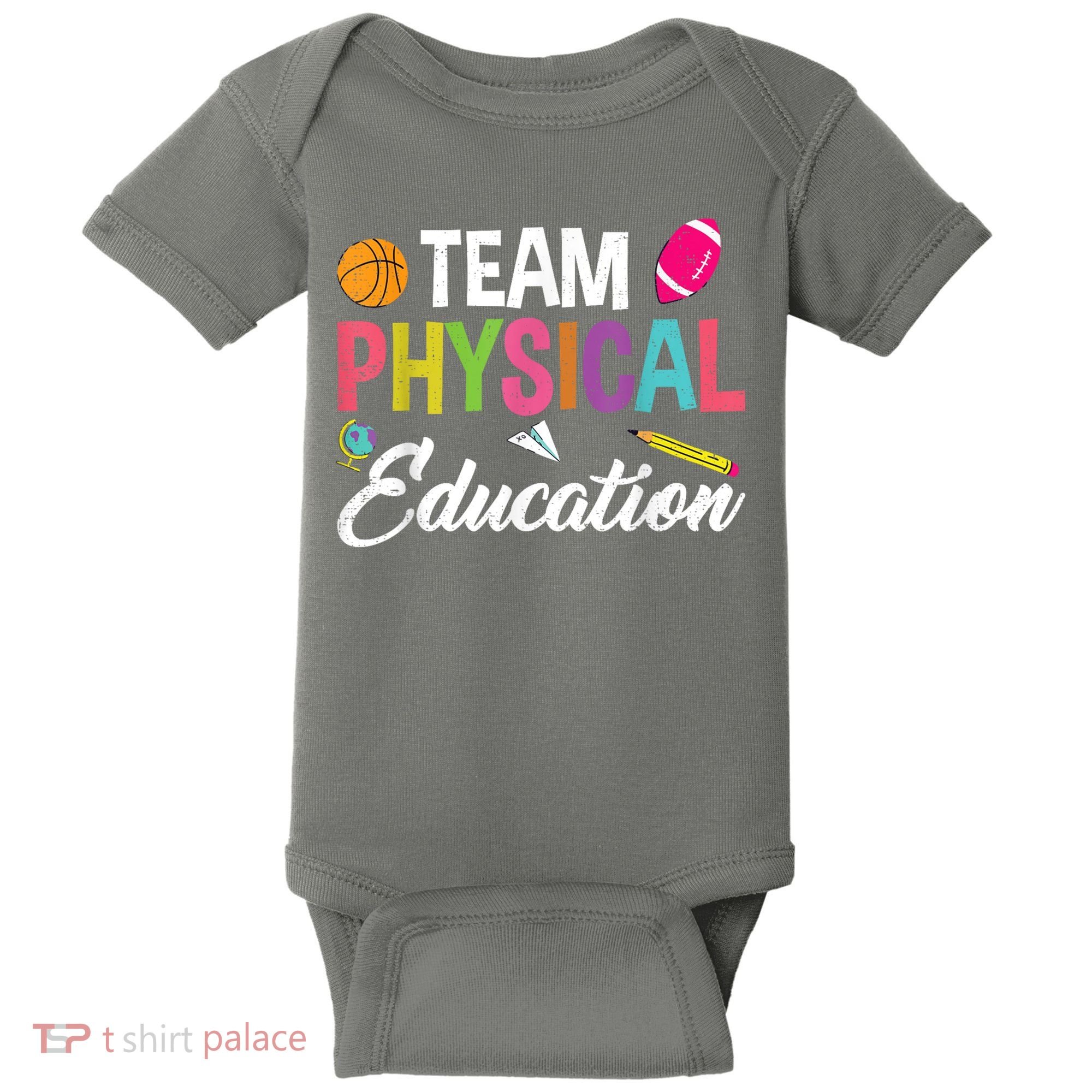 P.E. Team Physical Education School Fitness PE Teacher Baby Bodysuit