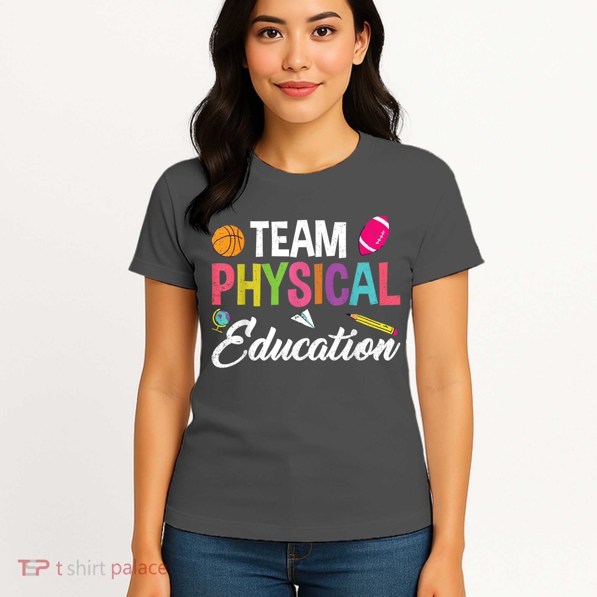 P.E. Team Physical Education School Fitness PE Teacher Women's T-Shirt