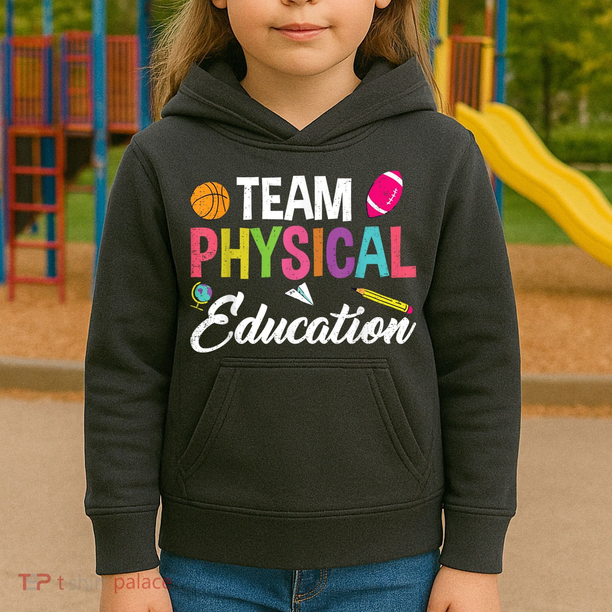 P.E. Team Physical Education School Fitness PE Teacher Kids Hoodie