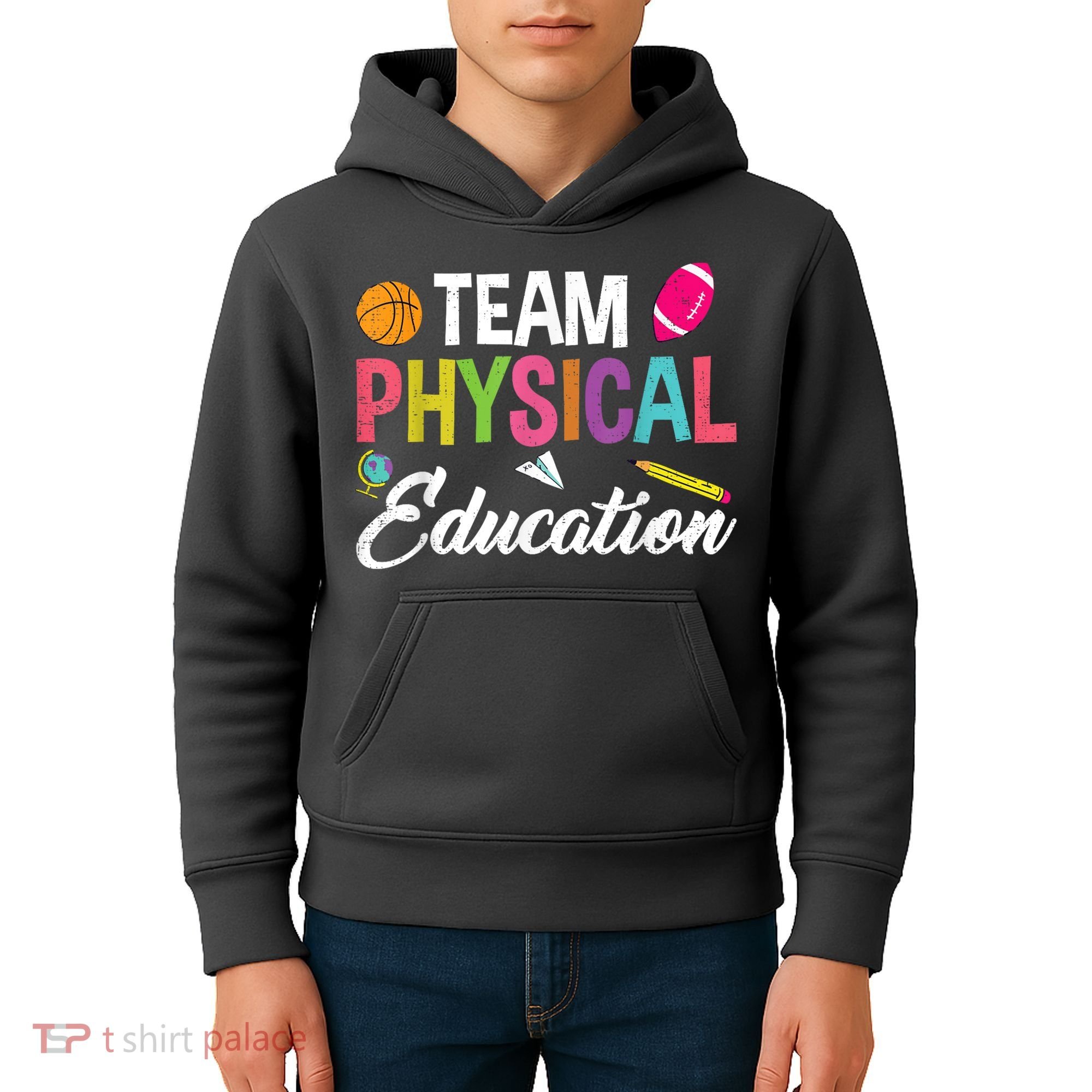 P.E. Team Physical Education School Fitness PE Teacher Kids Hoodie