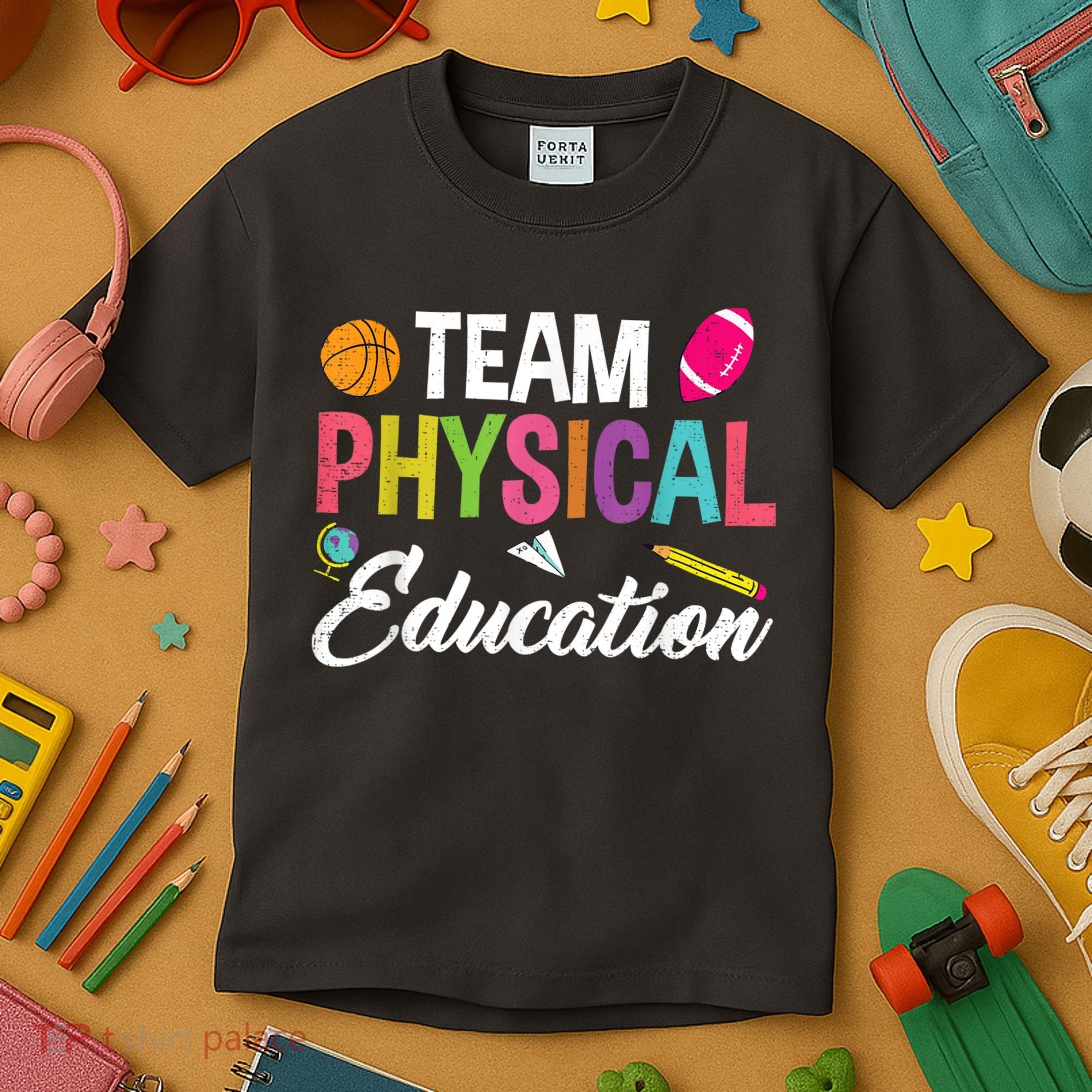 P.E. Team Physical Education School Fitness PE Teacher Kids T-Shirt