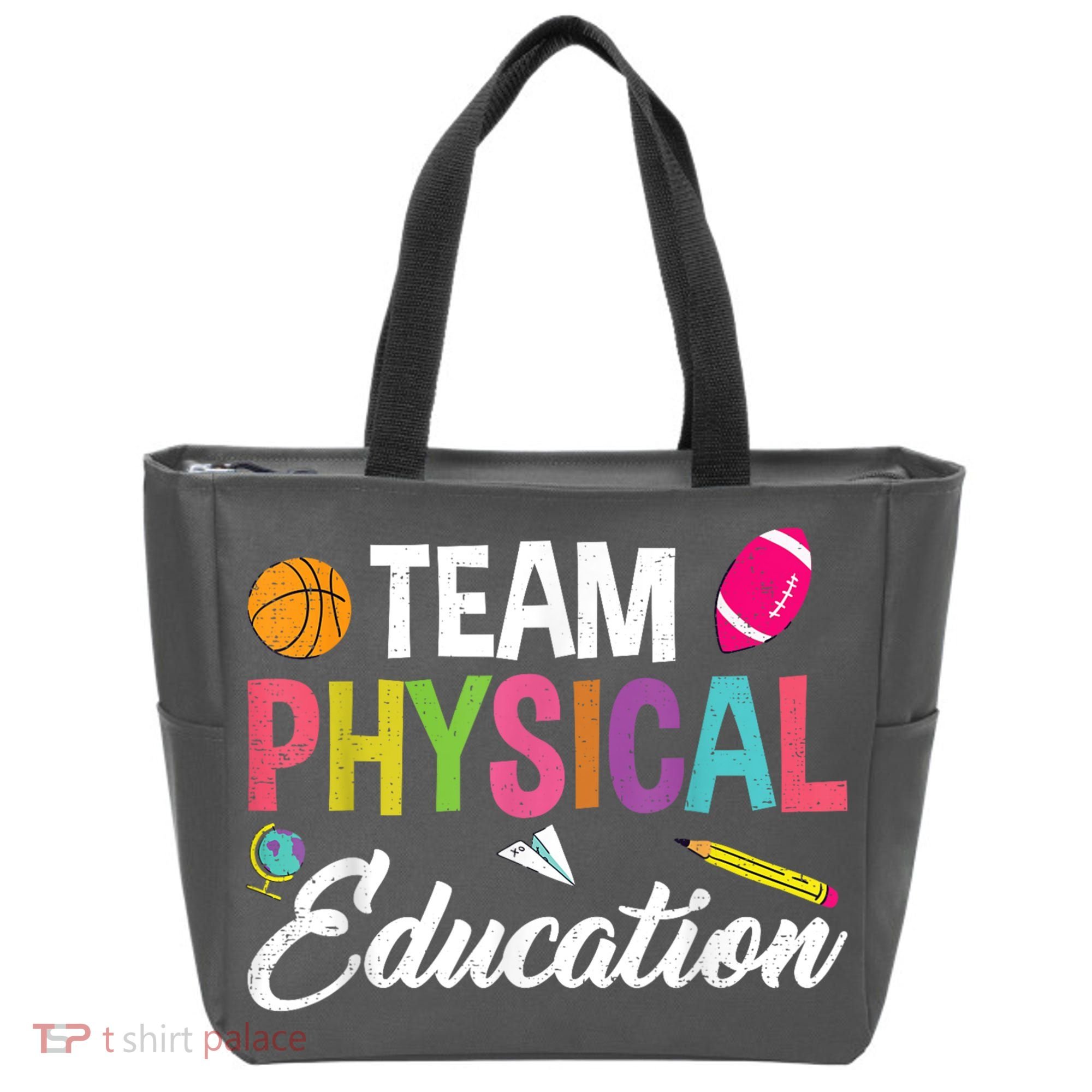 P.E. Team Physical Education School Fitness PE Teacher Tote Bag