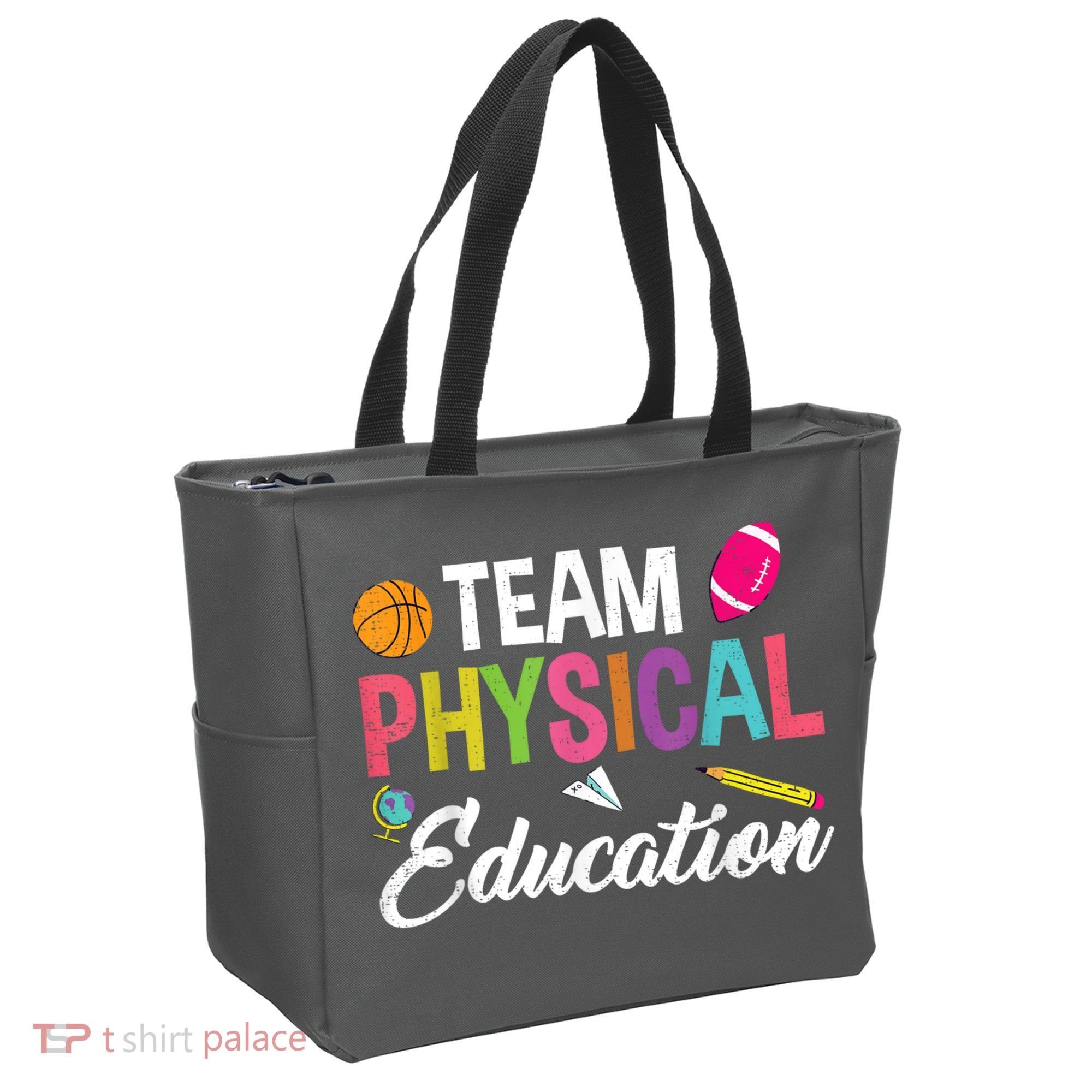 P.E. Team Physical Education School Fitness PE Teacher Tote Bag