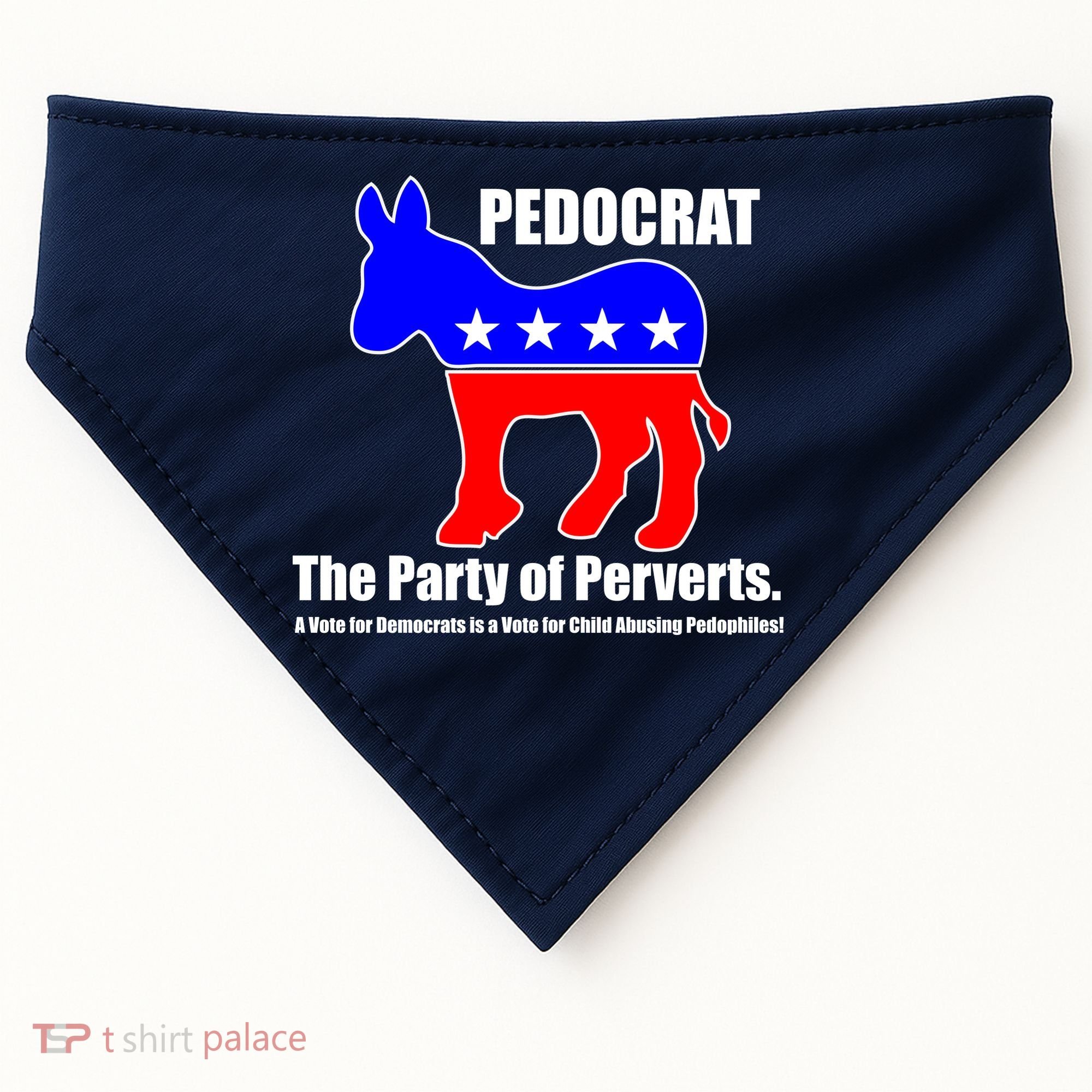 Pedocrat The Party Of Perverts USA-Made Doggie Bandana