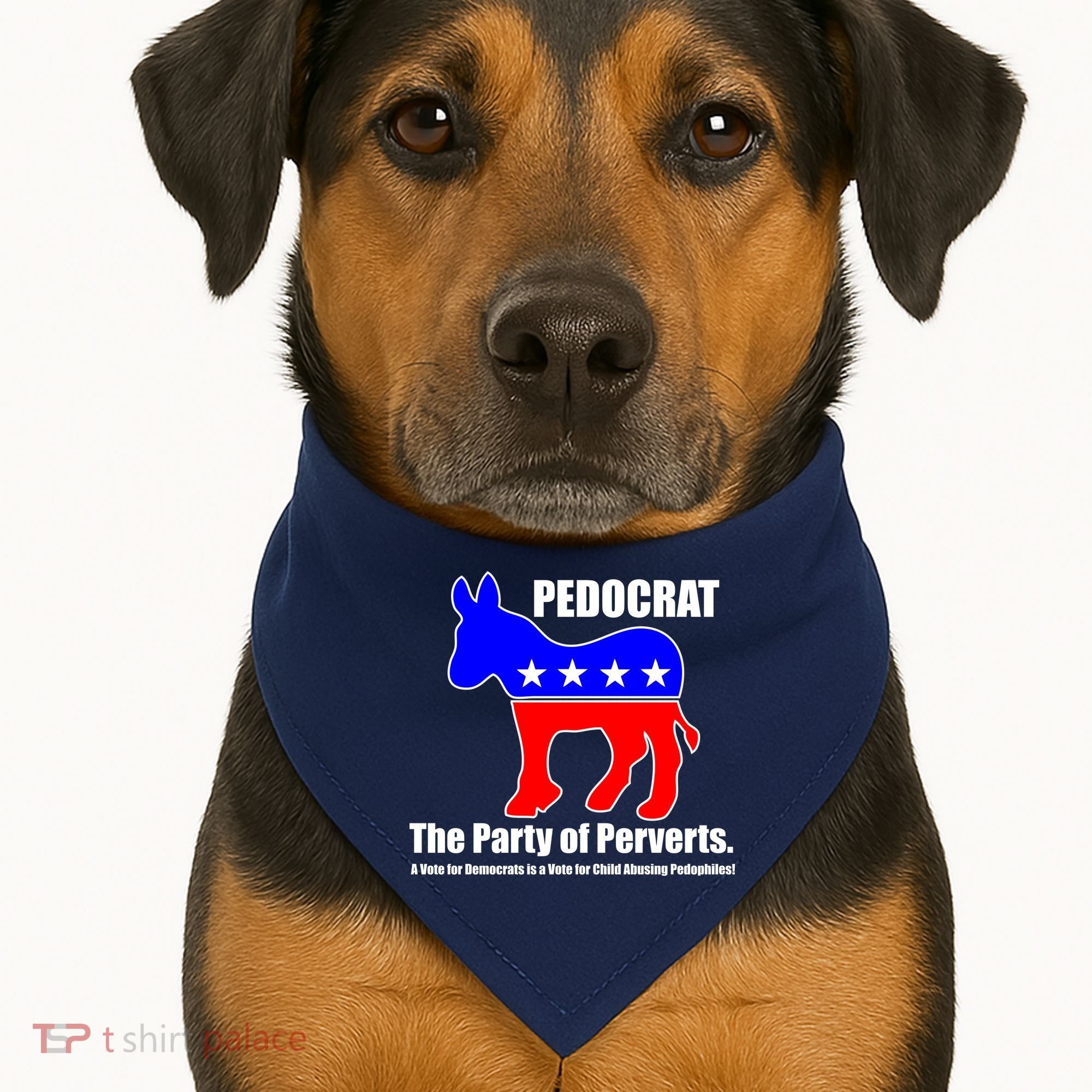 Pedocrat The Party Of Perverts USA-Made Doggie Bandana