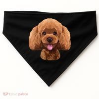 Playful Toy Poodle Face Funny Dog USA-Made Doggie Bandana thumb 0