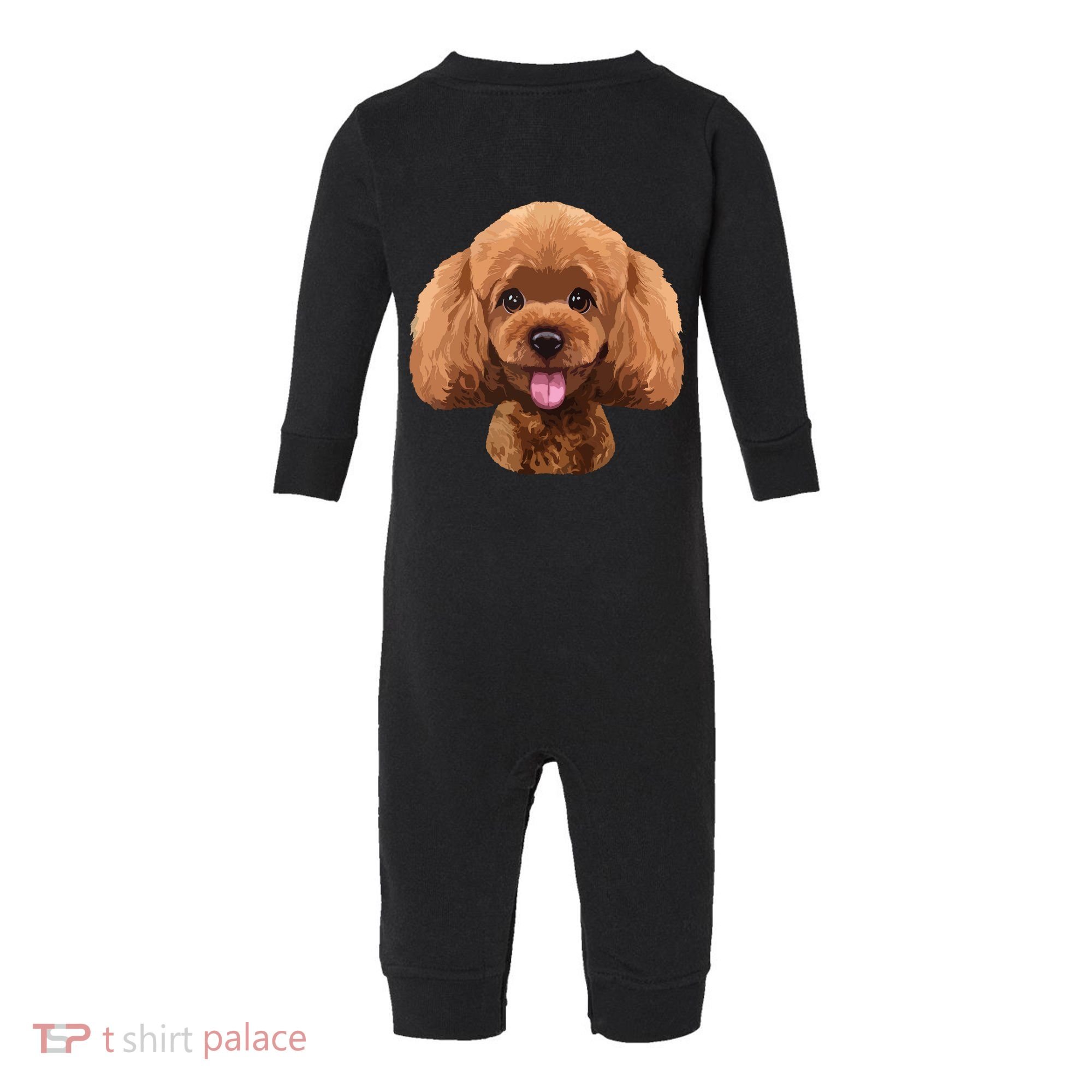 Playful Toy Poodle Face Funny Dog Infant Fleece One Piece