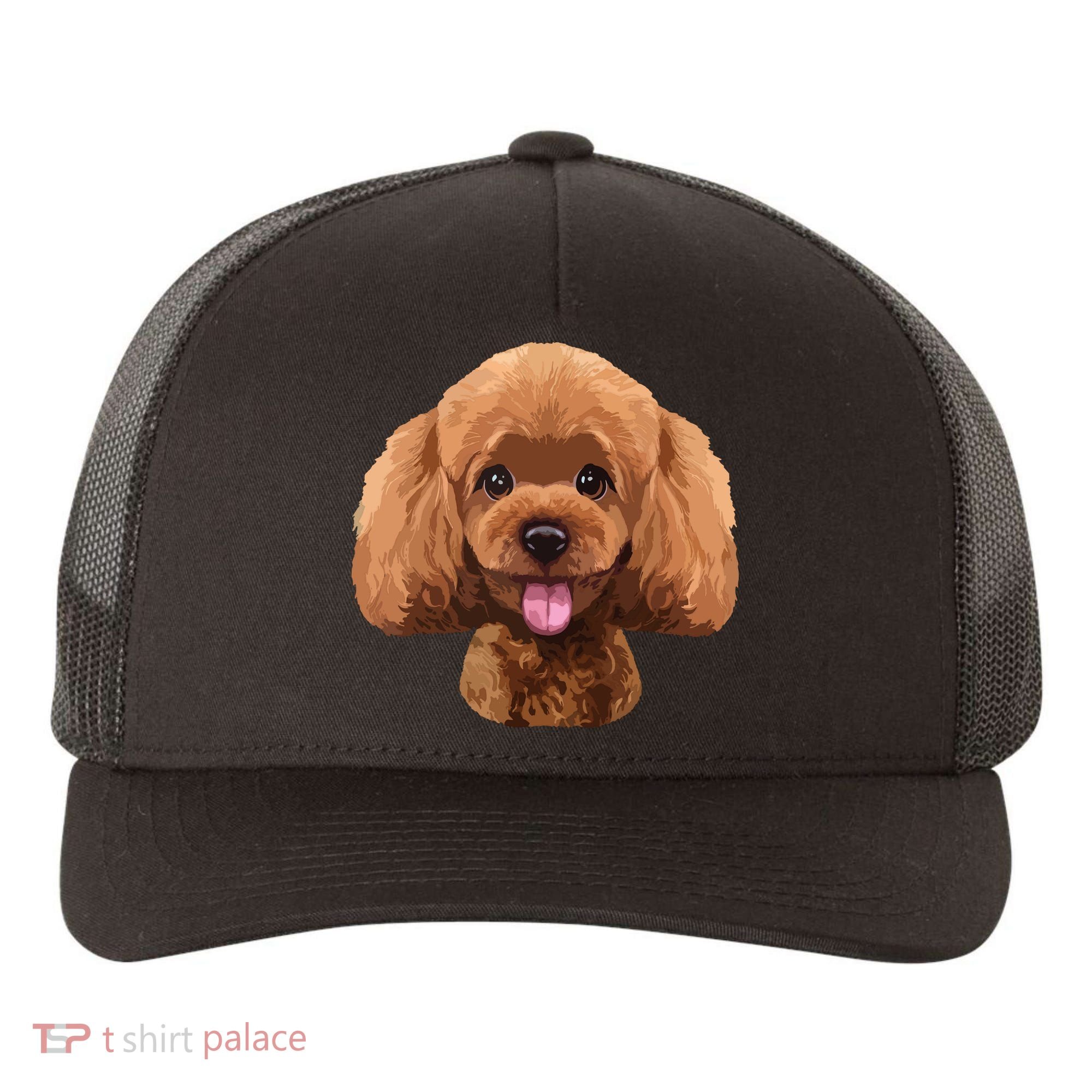 Playful Toy Poodle Face Funny Dog Yupoong Adult 5-Panel Trucker Hat