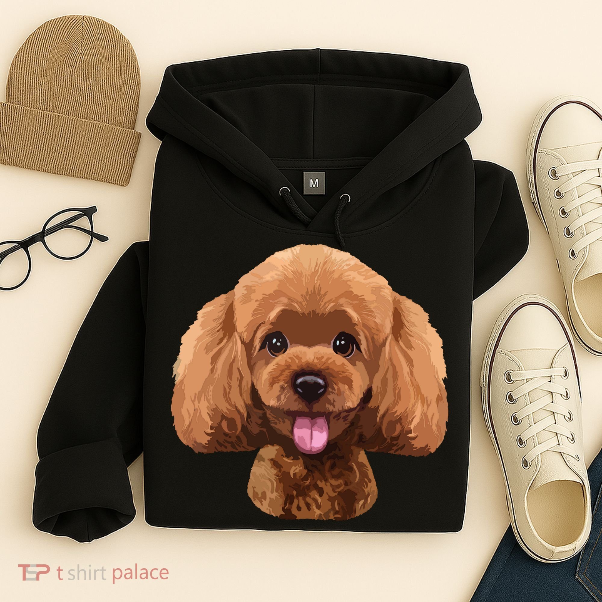 Playful Toy Poodle Face Funny Dog Hoodie