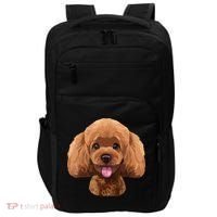 Playful Toy Poodle Face Funny Dog Impact Tech Backpack thumb 0