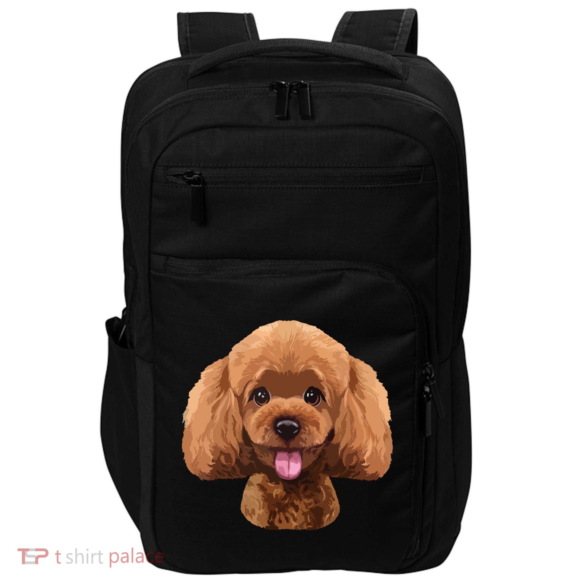 Playful Toy Poodle Face Funny Dog Impact Tech Backpack