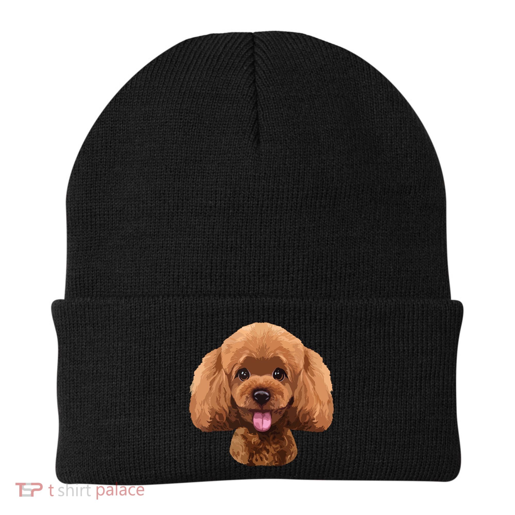 Playful Toy Poodle Face Funny Dog Beanie