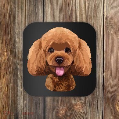 Playful Toy Poodle Face Funny Dog Coaster