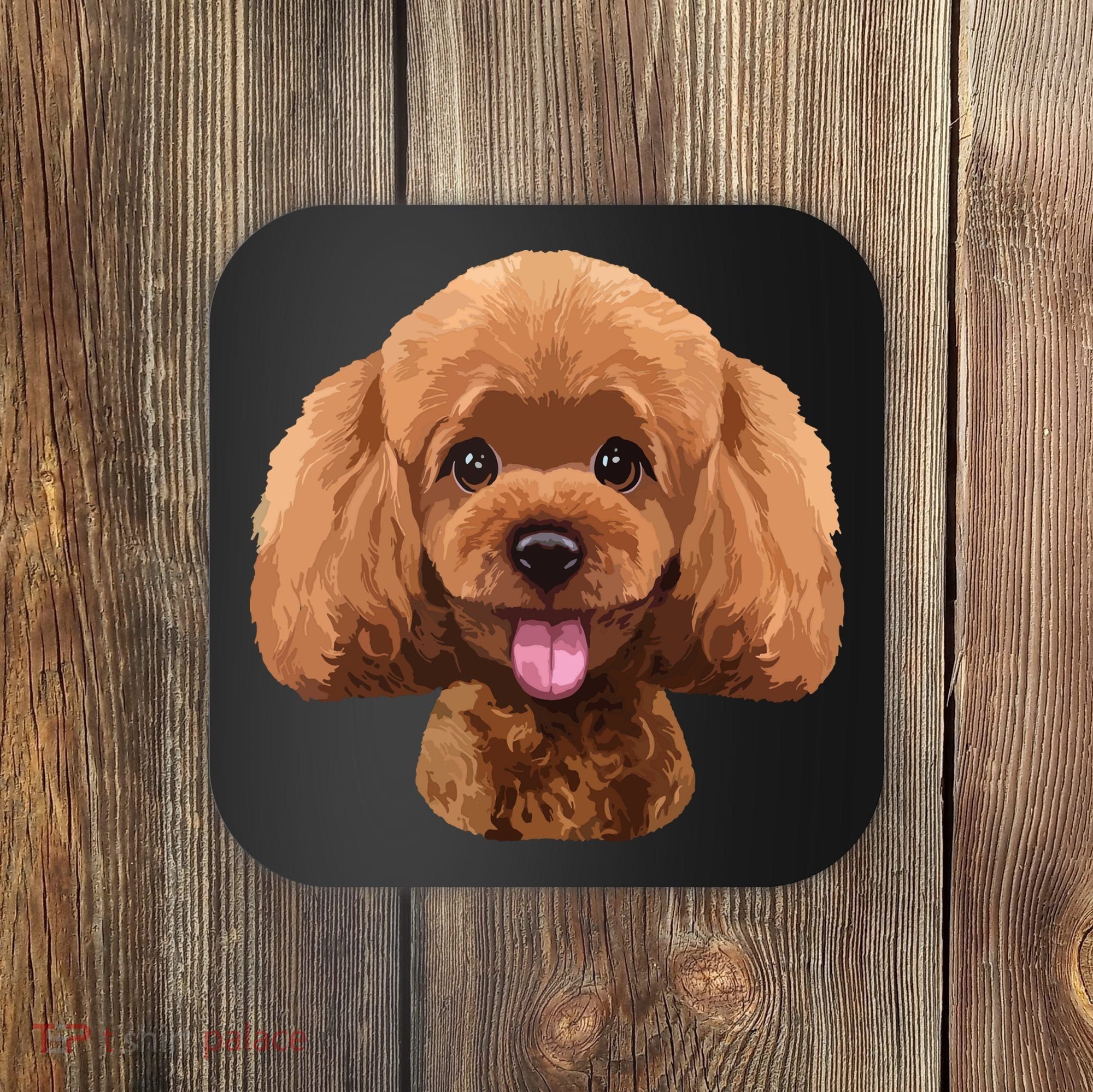 Playful Toy Poodle Face Funny Dog Coaster