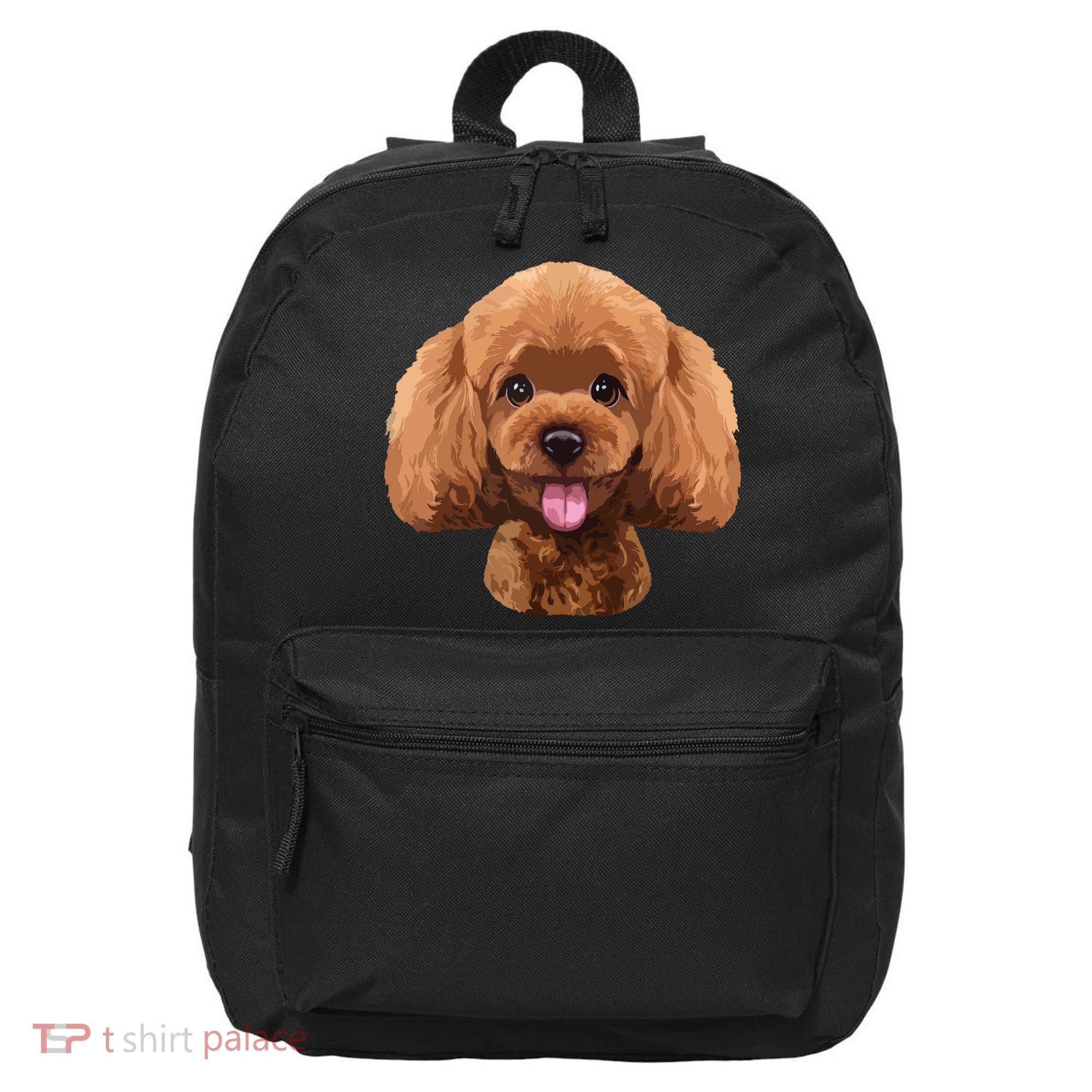 Playful Toy Poodle Face Funny Dog 16 in Basic Backpack