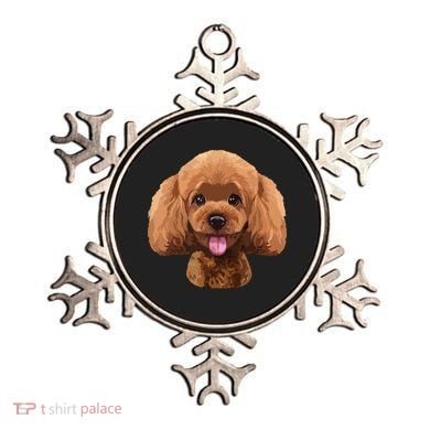 Playful Toy Poodle Face Funny Dog Ornament