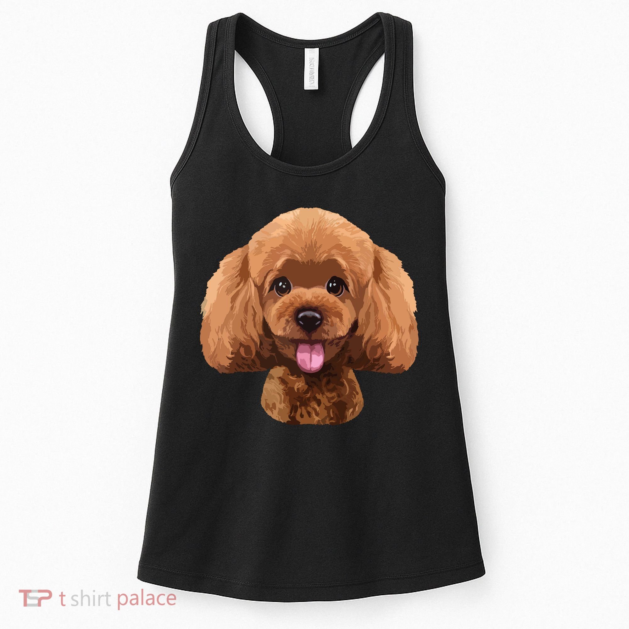 Playful Toy Poodle Face Funny Dog Women's Tank Top