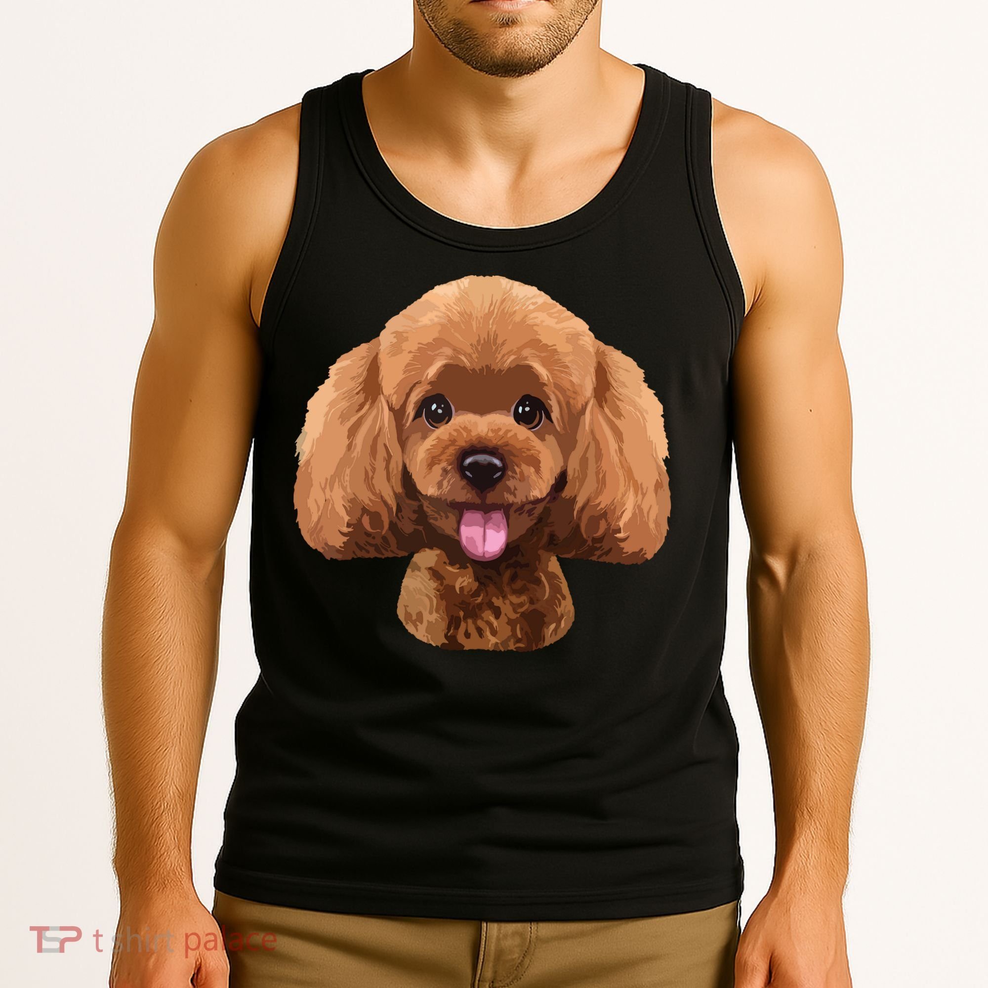 Playful Toy Poodle Face Funny Dog Tank Top
