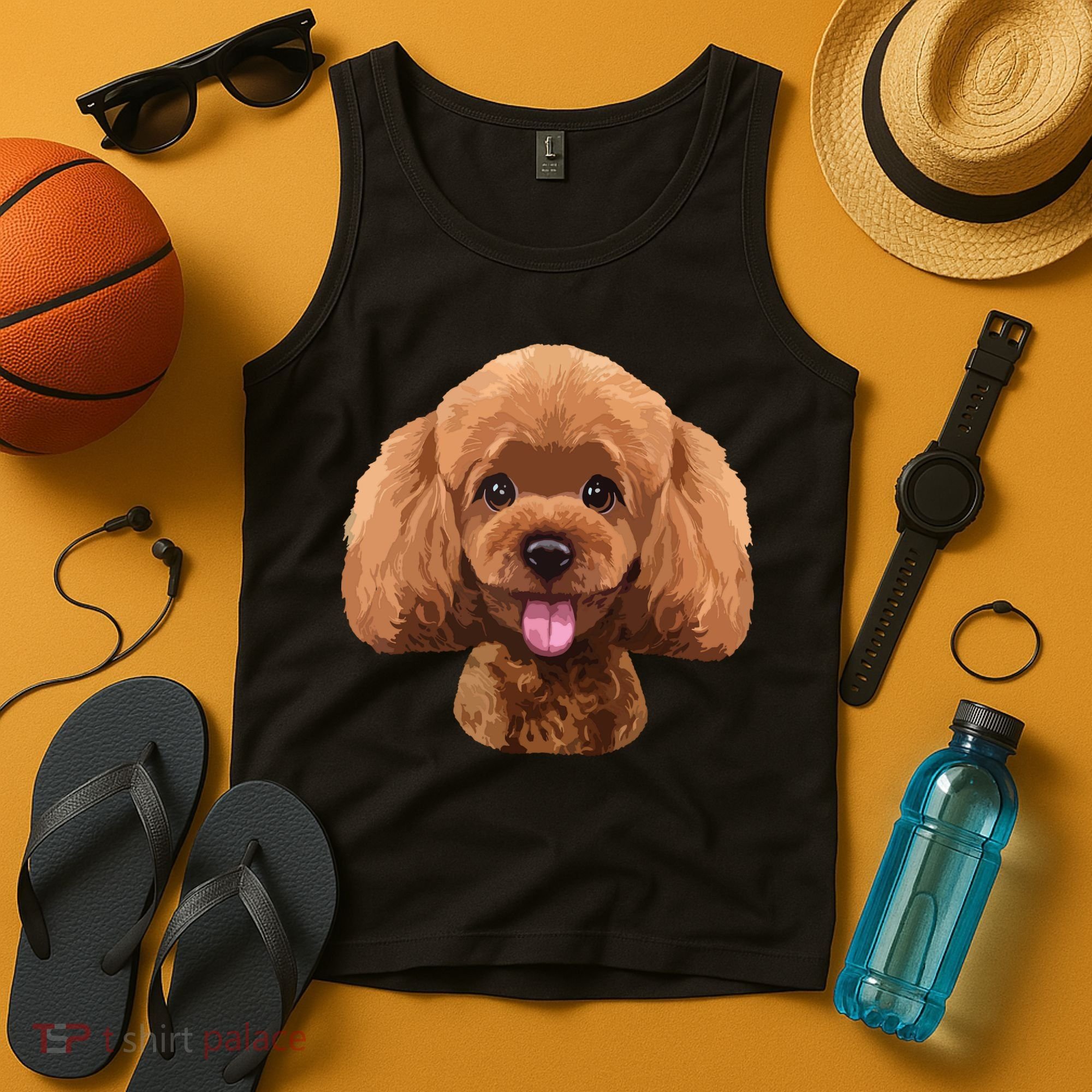 Playful Toy Poodle Face Funny Dog Tank Top