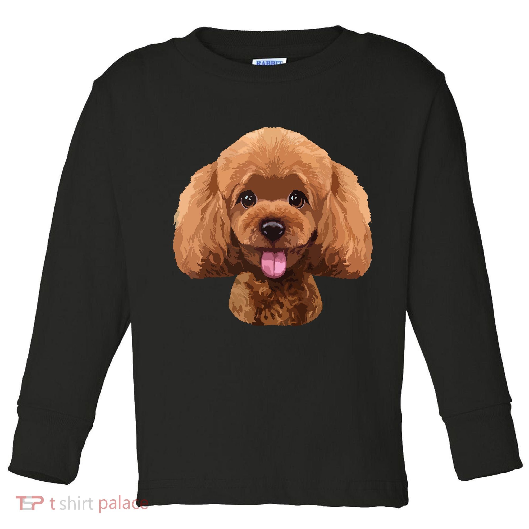 Playful Toy Poodle Face Funny Dog Toddler Long Sleeve Shirt