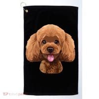 Playful Toy Poodle Face Funny Dog Golf Towel thumb 0