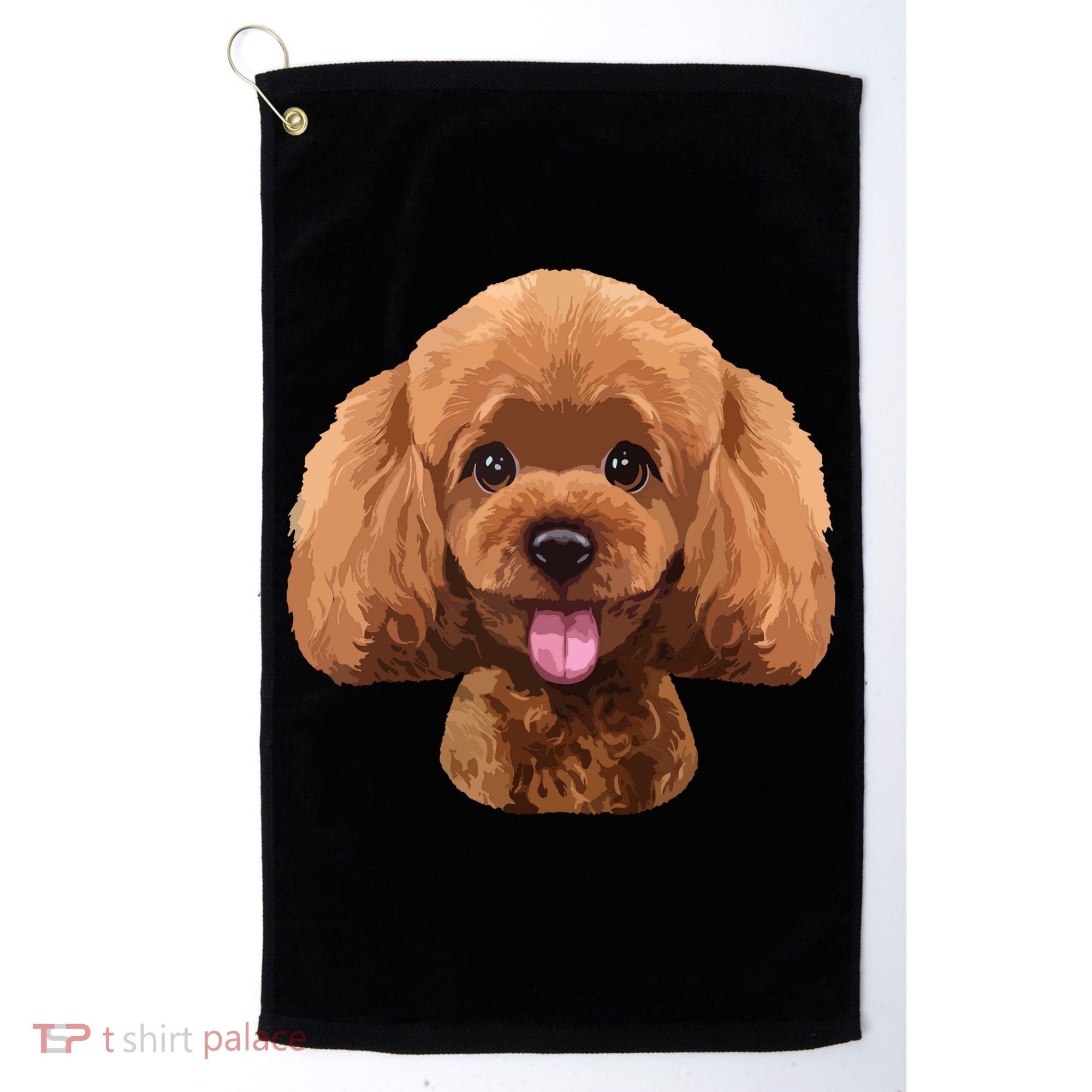 Playful Toy Poodle Face Funny Dog Golf Towel