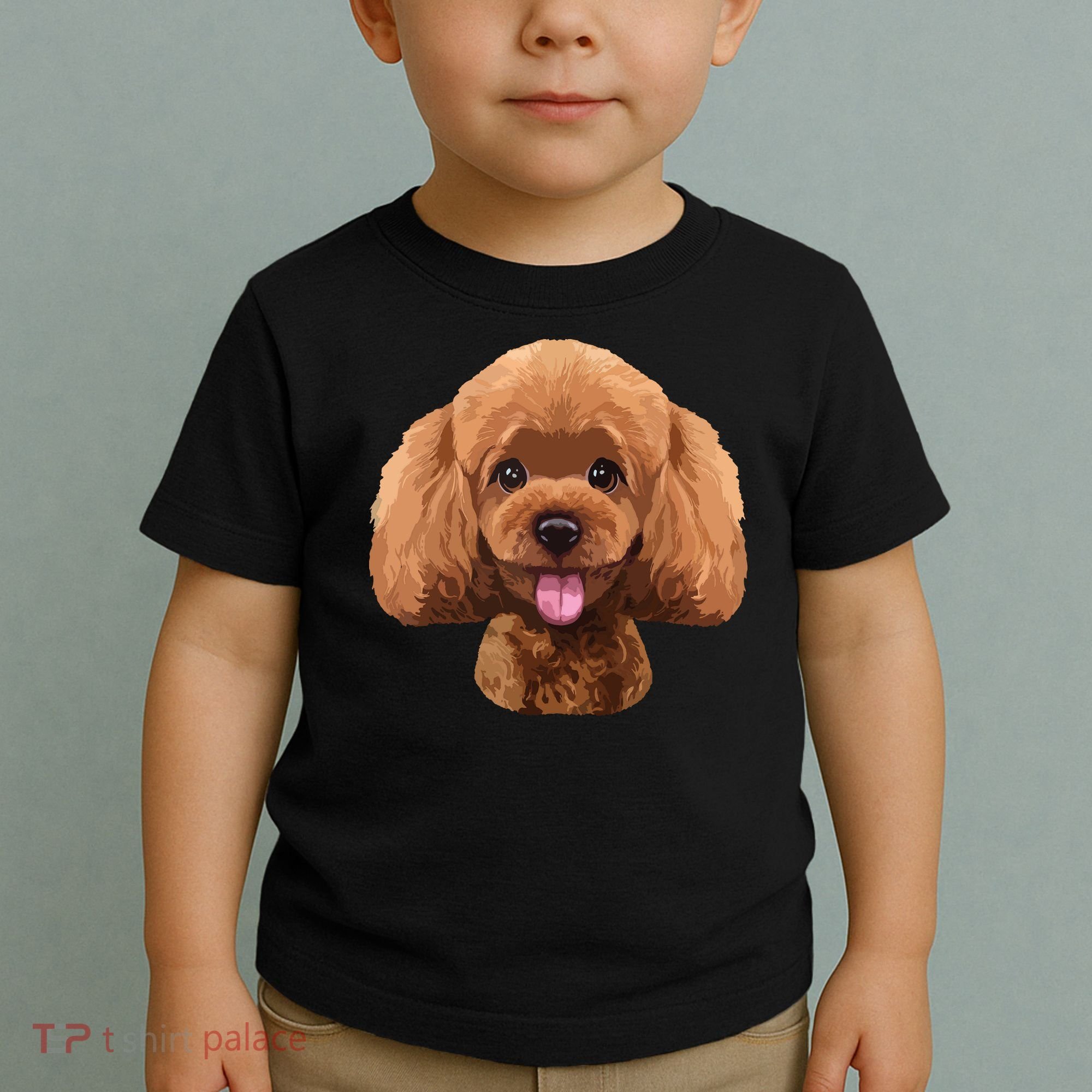 Playful Toy Poodle Face Funny Dog Toddler T-Shirt