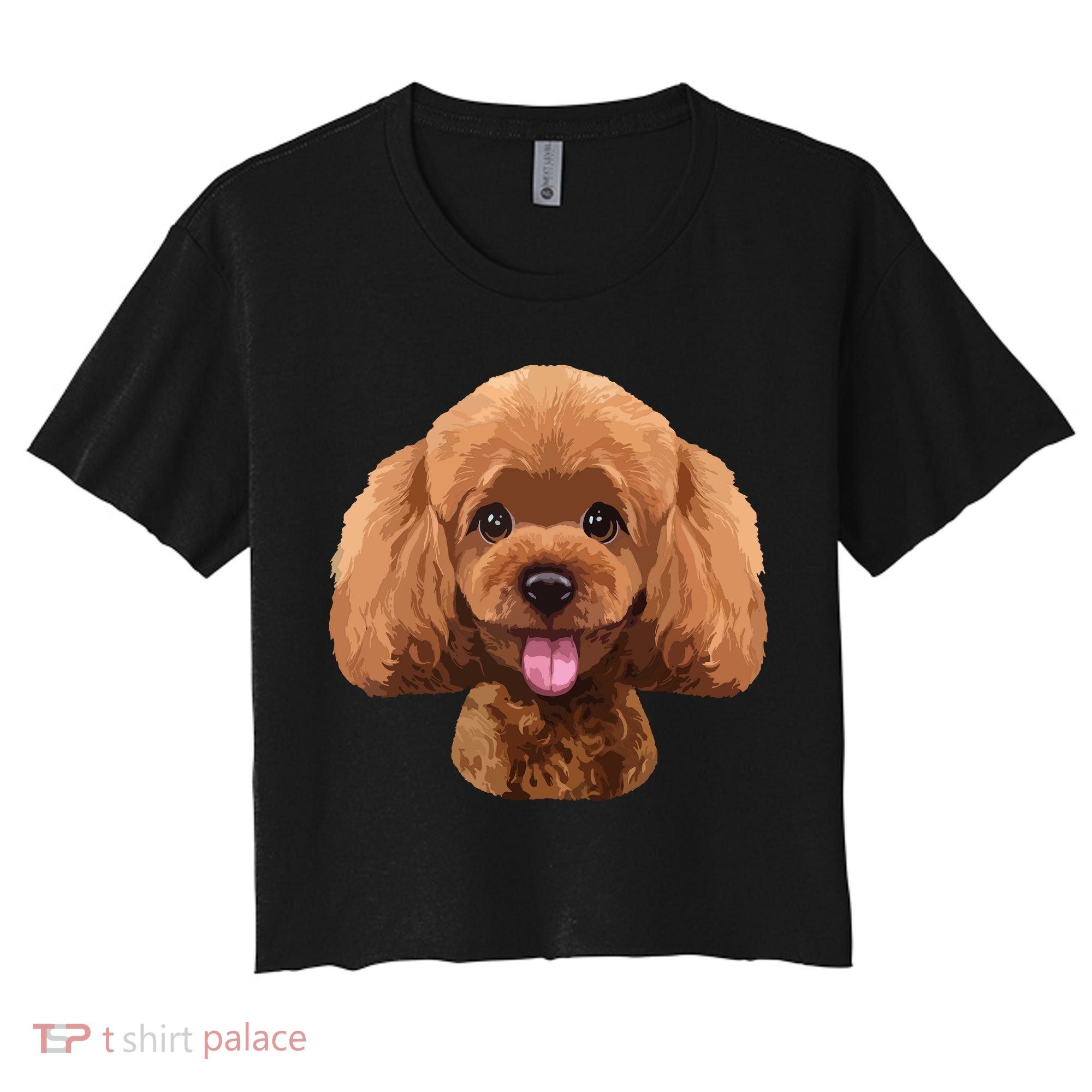 Playful Toy Poodle Face Funny Dog Women's Crop Top Tee