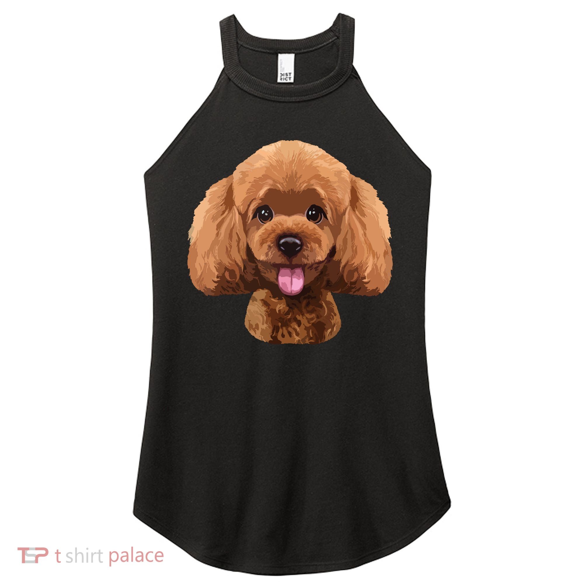 Playful Toy Poodle Face Funny Dog Women's Perfect Tri Rocker Tank