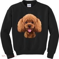 Playful Toy Poodle Face Funny Dog Kids Sweatshirt thumb 0