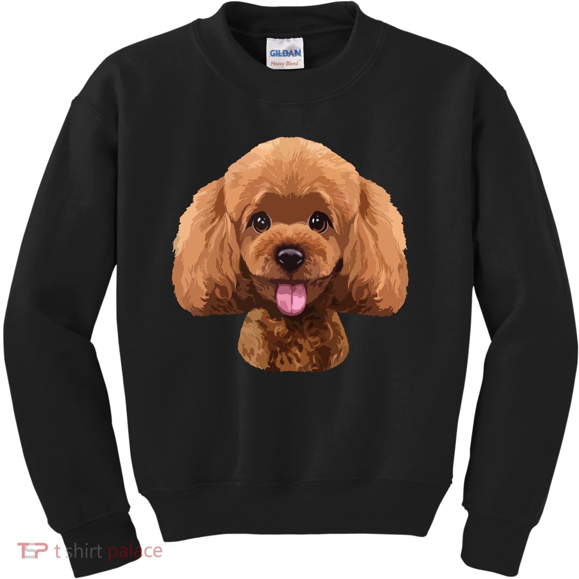 Playful Toy Poodle Face Funny Dog Kids Sweatshirt