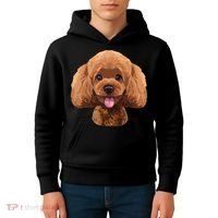 Playful Toy Poodle Face Funny Dog Kids Hoodie thumb 4