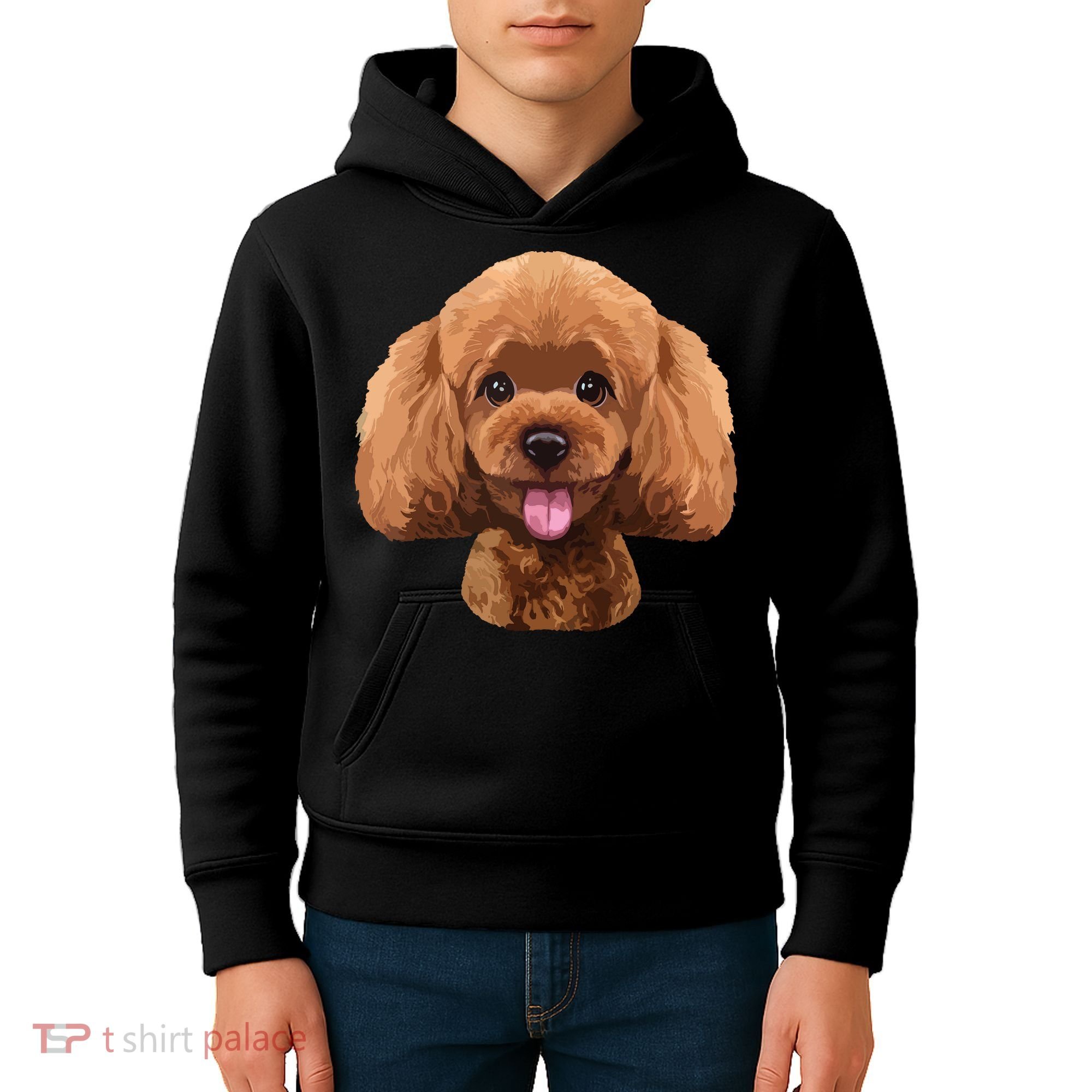 Playful Toy Poodle Face Funny Dog Kids Hoodie