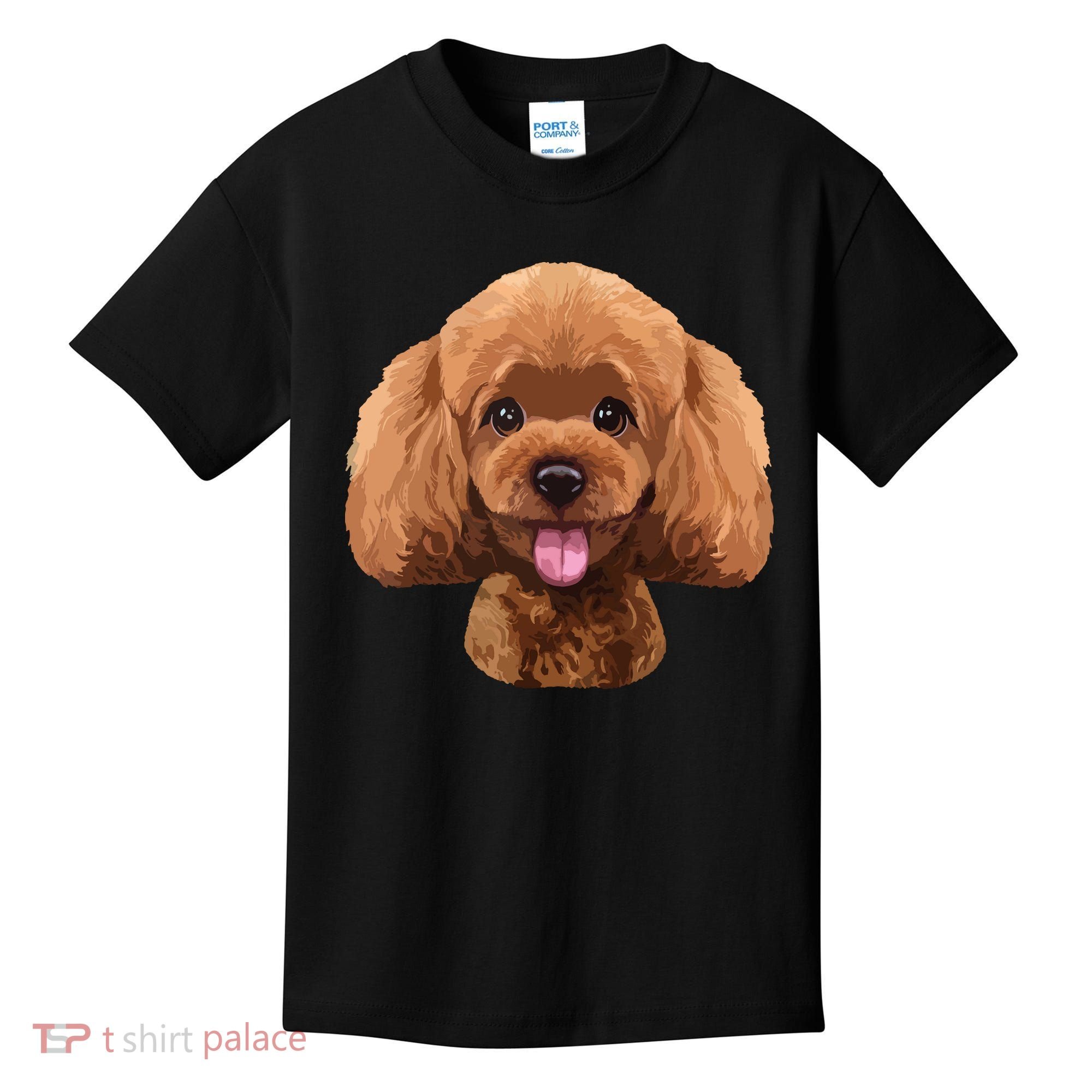 Playful Toy Poodle Face Funny Dog Kids T-Shirt
