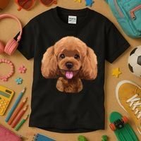 Playful Toy Poodle Face Funny Dog Kids T-Shirt thumb 3