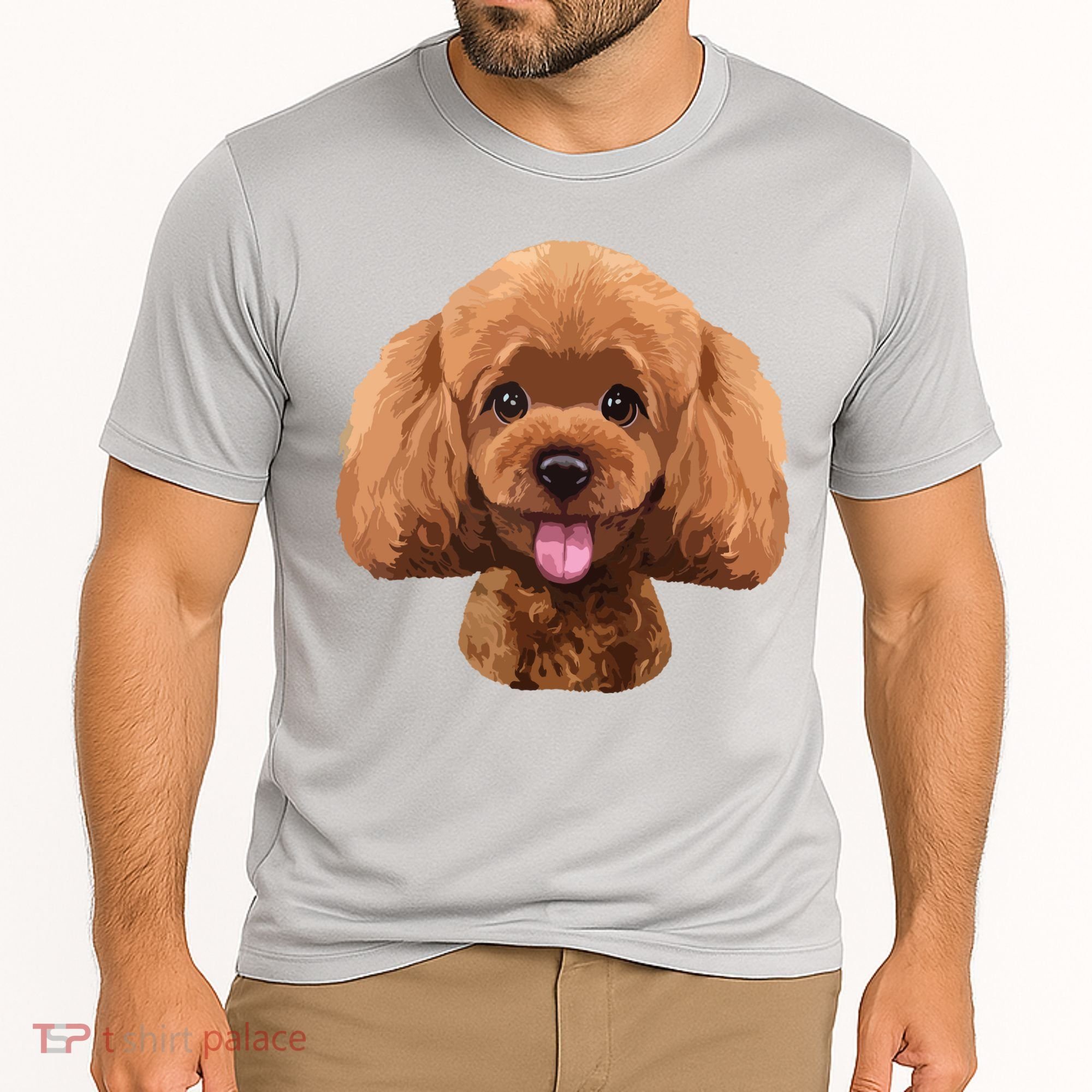 Playful Toy Poodle Face Funny Dog Cooling Performance Crew T-Shirt