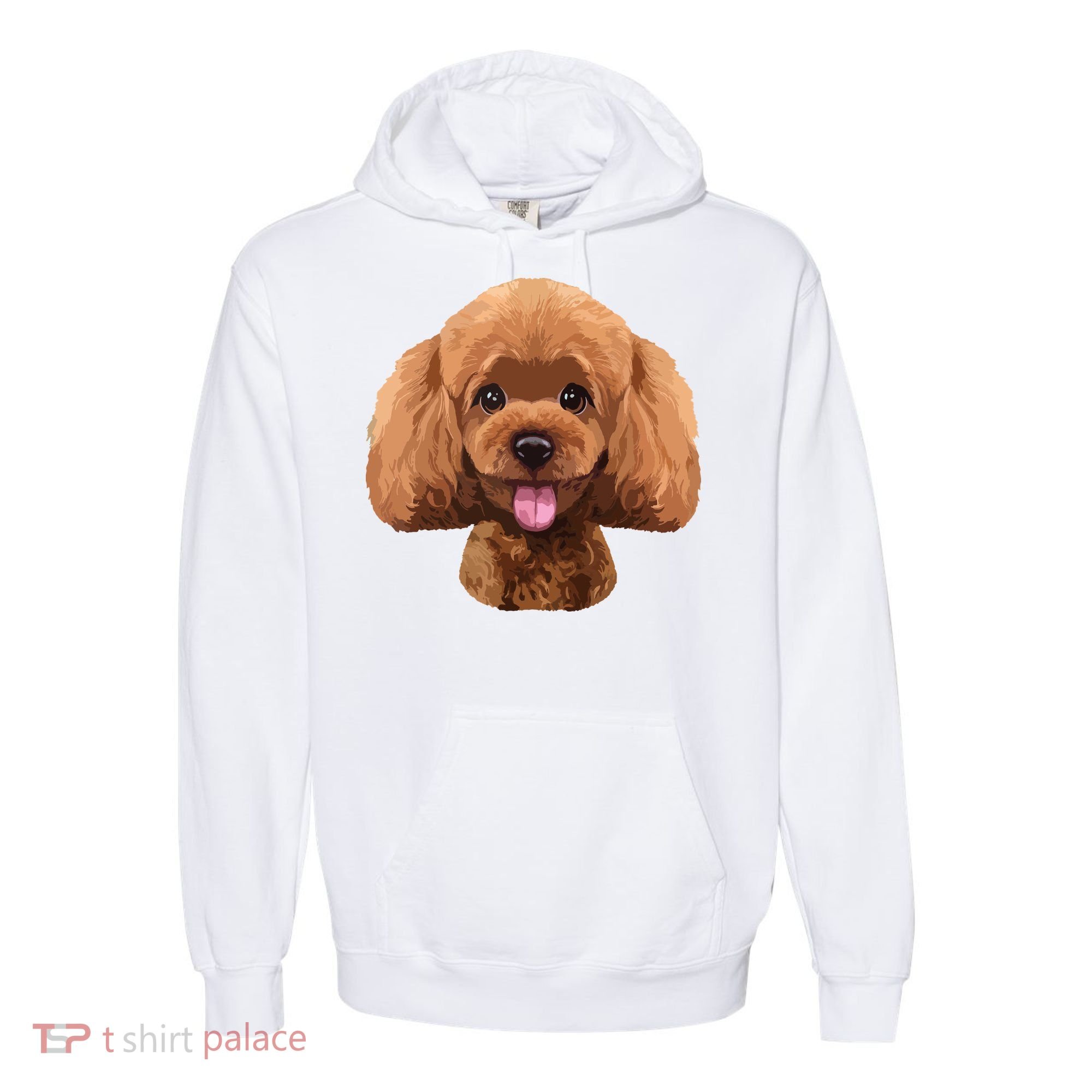 Playful Toy Poodle Face Funny Dog Comfort Colors Garment-Dyed Hooded Sweatshirt