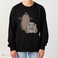 Pesto The Penguin And Moo Deng The Baby Hippo Funny Women's Sweatshirt thumb 0