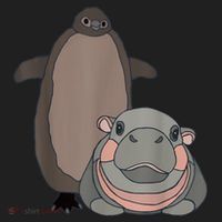 Pesto The Penguin And Moo Deng The Baby Hippo Funny Women's Sweatshirt thumb 2