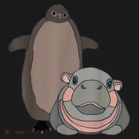 Pesto The Penguin And Moo Deng The Baby Hippo Funny Toddler Hoodie thumb 2