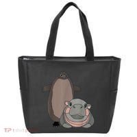 Pesto The Penguin And Moo Deng The Baby Hippo Funny Tote Bag thumb 0