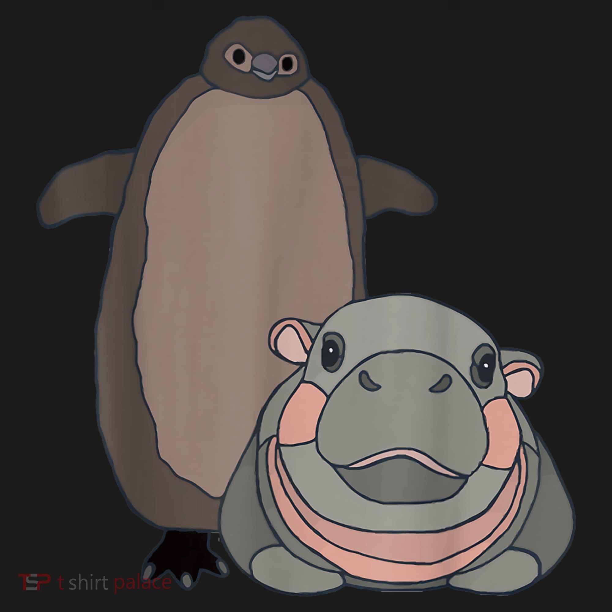 Pesto The Penguin And Moo Deng The Baby Hippo Funny Tote Bag