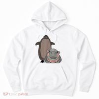 Pesto The Penguin And Moo Deng The Baby Hippo Funny Hoodie thumb 0