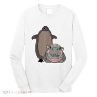 Pesto The Penguin And Moo Deng The Baby Hippo Funny Long Sleeve Shirt thumb 0